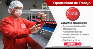 COCA COLA SOLICITA PERSONAL PARA SUS DISTINTAS ÁREAS DE TRABAJO | URGENTE